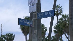 Ocean Front street sign in Venice Beach Los Angeles - travel photography