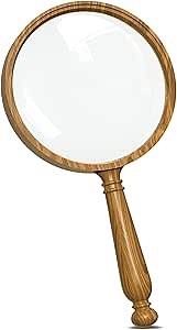 Magnifying Glass 10X 100 mm, Kids Magnifying Glasses Vintage Handheld Reading Shatterproof for Reading Hobbies, Book Lovers, Seniors, Scientists, Inspection Insects