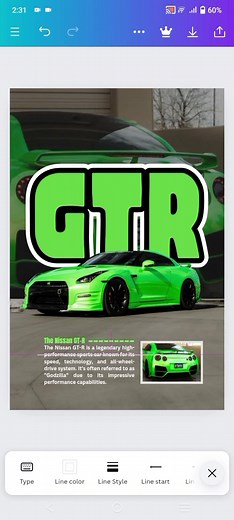 Car Poster Design Nissan GT-R 💚💥 #canva #graphicdesign #cars #nissan #nissangtr