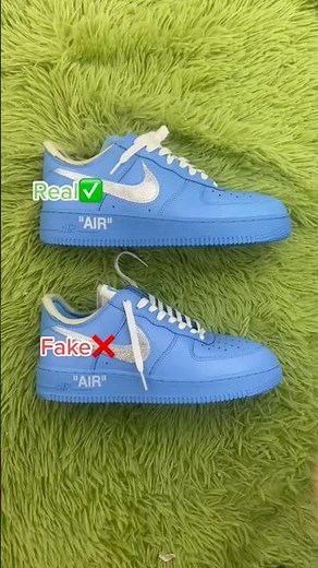 Real Vs Fake Blue Off-White Nike Air Force 1 #shorts #sneakerhead #viral