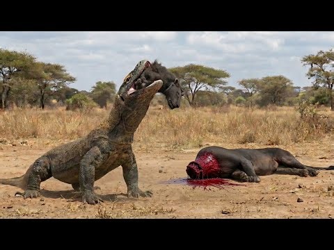 Rare Black Lion Breed Vs Komodo Dragon BATTLE: Who Wins?