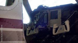 Inside the Cockpit of a small Airplane