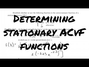 [Time Series] Determine whether a function is a stationary autocovariance function