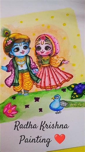 Radha Krishna Painting Part 2 ♥️| Radha Krishna Painting kaise banaen | Radha Krishna drawing #short