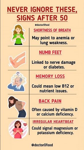 NEVER Ignore These Signs After 50 | Hidden Nutrient Deficiencies You Must Know #healthylifestyle