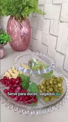 Boleira com pé de cristal Multifuncional e versátil para Mesa Posta