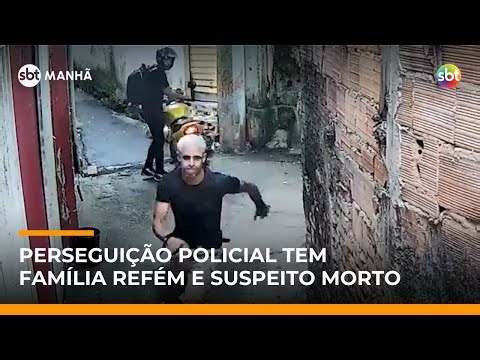 Perseguição policial termina com suspeito morto e família refém em BH | #SBTManhã
