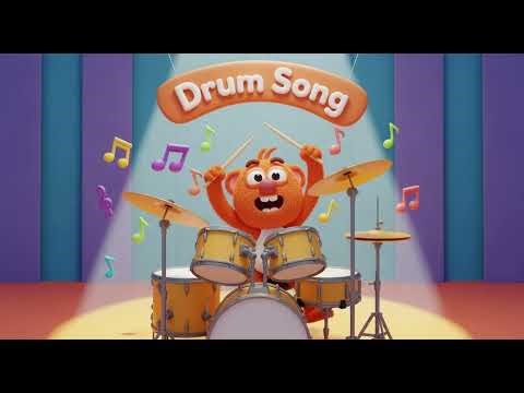 🥁 Drum Song 1 | Fun Kids Music & Rhythm Song 🎶 | Nursery Rhyme for Preschoolers