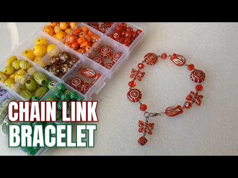 Making a Red & Silver Chain Link Bead Bracelet