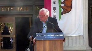 Watch the Secret Service jump to protect Bernie Sanders after 5 protesters rushed the stage. | Politics Insider