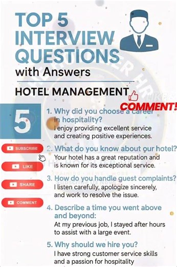 Top 5 Hotel Management Interview Questions with Best Answers | Crack Your Hospitality Interview