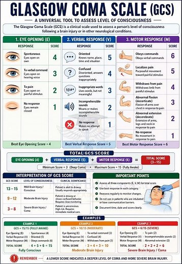 Glasgow Coma Scale (GCS) Explained #GlasgowComaScale #gcs