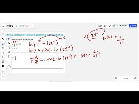 Finding a derivative using logarithmic differentiation