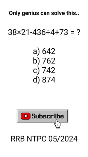 Only Genius Can Solve This! 😱 | Maths Puzzle for RRB NTPC 2024 #shorts #maths