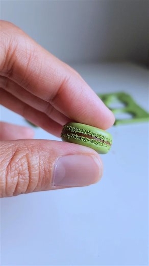 Matcha Flavor Macaron Polymer Clay Key Chain! 💚✨️ #shorts