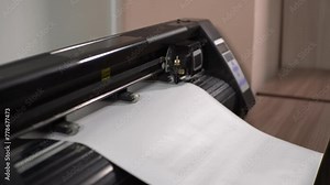 paper plotter. flatbed plotter. High-quality shooting in 4K format.