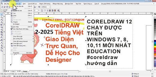 CORELDRAW 12 , x7 2026 .. trong WINDOWS 7, 10, 11 – GIAO DIỆN TIẾNG VIỆT MỚI, DỄ HỌC, DỄ DÙNG CHO DESIGNERhttps://www.youtube.com/watch?v=5EZ9y.../ CorelDRAW 12 trên Windows 7, 10, 11 dành cho Designer! Trải nghiệm CorelDRAW 12 huyền thoại chạy mượt trên Windows 7, 10, 11, với giao diện tiếng Việt trực quan giúp người mới dễ học, nhà thiết kế thao tác nhanh hơn. 🔧 Nội dung chính: ✅ Làm quen giao diện tiếng Việt Corel 12 ✅ Mẹo thiết kế nhanh – tạo viền, màu, chữ ✅ Hướng dẫn setup đơn giản và tối