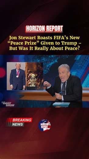 Jon Stewart Roasts FIFA’s New “Peace Prize” Given to Trump – But Was It Really About Peace? The Daily Show just dropped a hilarious segment on FIFA creating a brand-new “Peace Prize”… and awarding it to President Trump at the World Cup draw. Is football’s global body honoring unity, or just making a very specific friend happy? Watch and decide! 😄⚽ What do YOU think this award was really about? Drop your thoughts below! 👇 #WorldCup2026 #JonStewart #FIFA #TheDailyShow #Soccer | Horizon Report