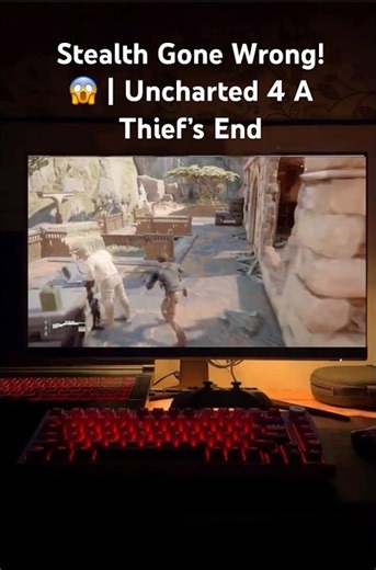 NATHAN Drake's Stealth Fail in Uncharted 4 Gameplay on PS5? #uncharted4 #game