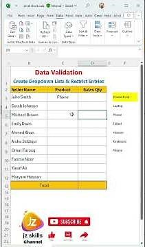 Excel Hack: Create Dropdown Lists & AutoSum Sales FAST! | How to create drop-down button in #excel