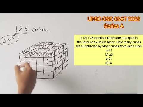 UPSC CSE Prelims - CSAT 2023 Q.18) 125 identical cubes are...#aptitude #upscaptitude #upsccsat