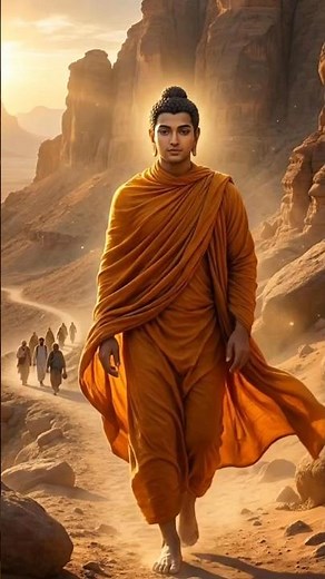 Buddha’s Grace in the Desert Path — A Divine Journey Through Silence and Light