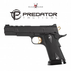 Keeping in low profile and not stealing your spotlight, Black with gold color combination is definitely your best choice. Do you like this Pistol? #KingArms #Airsoft #PredatorTactical #Pistol | King Arms | Facebook