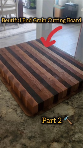 Building A End Grain Cutting Board (Finished Part 2) #woodworking #diy #viral #shorts