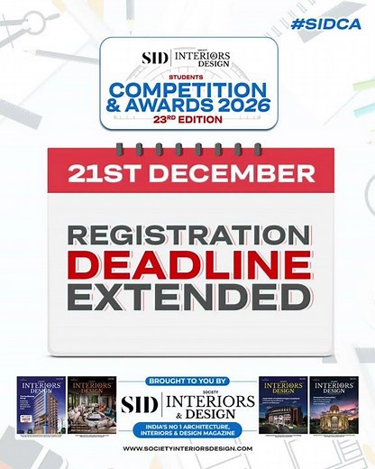 Society Interiors Design Competition 2026 | Deadline Extended to 21st December