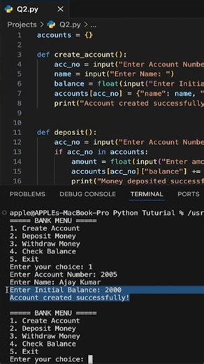 Banking Management System in Python..! #coding #trending #python