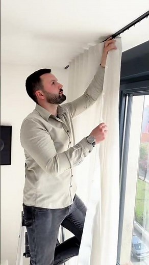 Ceiling Curtain Track Installation | Snake Track Wave Curtains #hugmoom #homedecor #interiordesign