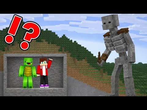 Mikey and JJ Underground Bunker vs Mutant Skeleton in Minecraft?! – Maizen