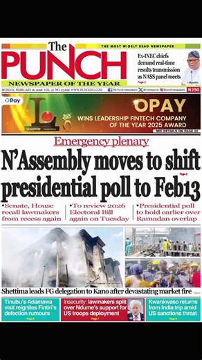 Monday Newspaper Headlines 16-02-2026