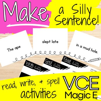 VCe Magic E Decodable Orton Gillingham OG SOR Sentence Read Write Spell Activity