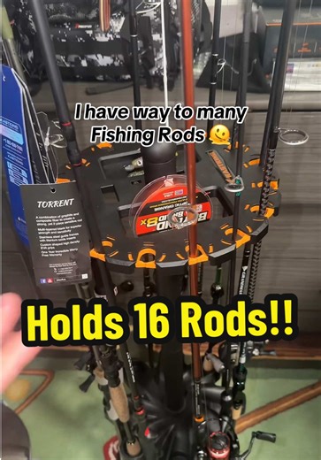 This will help you get super organized with all of your fishing gear! #fishingrods #fishinggear #rodholder #v16 #fishtok