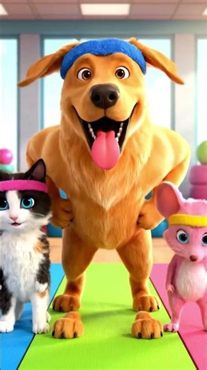 a workout session of rex, lily, mica