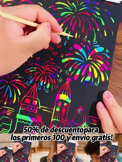 A los niños les encanta garabatear y dibujar durante las vacaciones de invierno, así que este juego de vibrantes papeles para rascar les permite crear sin agua ni tinta. Los mantendrá entretenidos todo el invierno y les dará tranquilidad a los padres.#TikTokShop #fyp #tiktok #foryou #newyearnewhome #tiktokshop