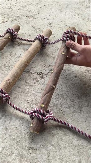 The process of making a rope ladder - Good outdoor tools