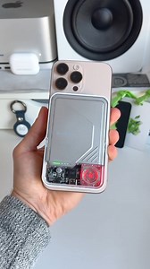 ICEMAG 2. Supports Qi2 wireless charger with a transparent design & RGB lighting. Foldable kickstand for hands-free convenience. Perfect for everyday carry. Credit to @appledsign #sharge #tech #iphone #powerbank #MagSafe | Sharge