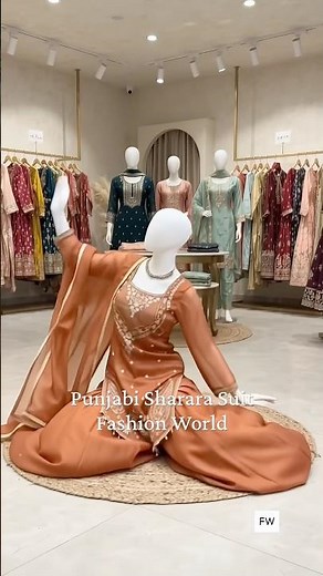 Orange Sharara Punjabi Suit 😍Designer Sharara Suit