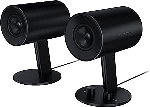 Razer Nommo: Custom Woven Fiberglass 3" Drivers - Rear-Facing Bass Ports - Bass Knob w/ Automatic Gain Control - Full Range 2.0 PC Gaming Speakers