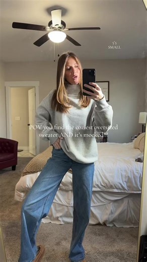 Find the Coziest Mock Neck Oversized Sweater