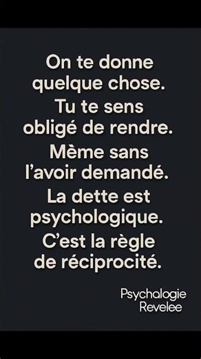 Pourquoi tu te sens redevable #cerveau #comportement
