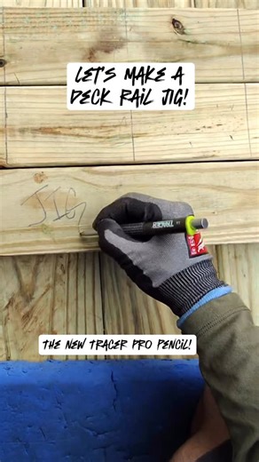 Wood-N-Works | Scott & Kevin on Instagram: "PRO TIP: If you do something more than twice, make a jig!! 🕺We’re doing some pressure treated wood rails and instead of doing a ton of math for baluster layout on EVERY rail section, we made a jig so we only have to do it ONCE! Mark your baluster layout on scrap 2x and use it to center your rail section in your openings and then transfer it to your rails. Then use your jig for the remaining rail sections. Keep it simple! My dad is pretty smart sometim