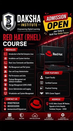 Red Hat Enterprise Linux (RHEL) Administration Course – Beginner to Advanced 🖥️🔥