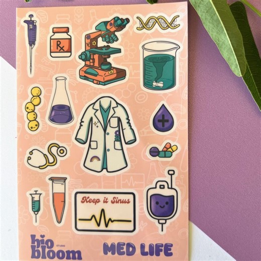 Med Life – Cute Medical Sticker Sheet | Medicine & Healthcare Stickers - Etsy