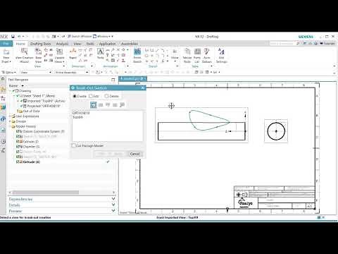 How to create a break out section view in NX drawing (works up to NX 2206)
