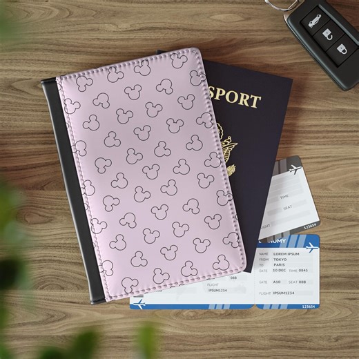 Mickey & Minnie Passport Cover, Passport Book Cover, Wallet for Passport, Custom Passport Book, Gift for Disney Fans - Etsy
