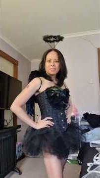 MY HALLOWEEN COSTUME - DARK ANGEL WITH BLACK OR WHITE WINGS OR BLACK SWAN BALLERINA 😅 shorts