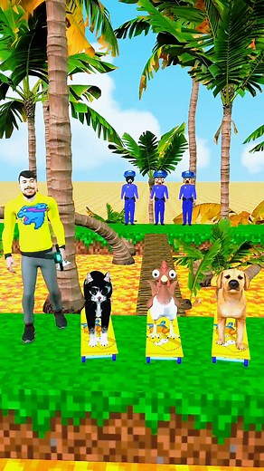 Which animal can brave skateboard trial in the broken bridge? #actionfigures #shorts #viral #mrbeast #dog #funny #kids #cat #game #animation | Gaming Alien
